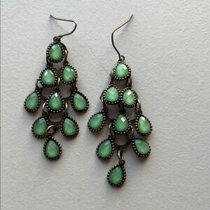 Elegant Green Chandelier Earrings